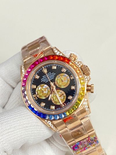 Rolex Daytona Cal 7750 Movement 316L Steel Rose Gold Strap Watch